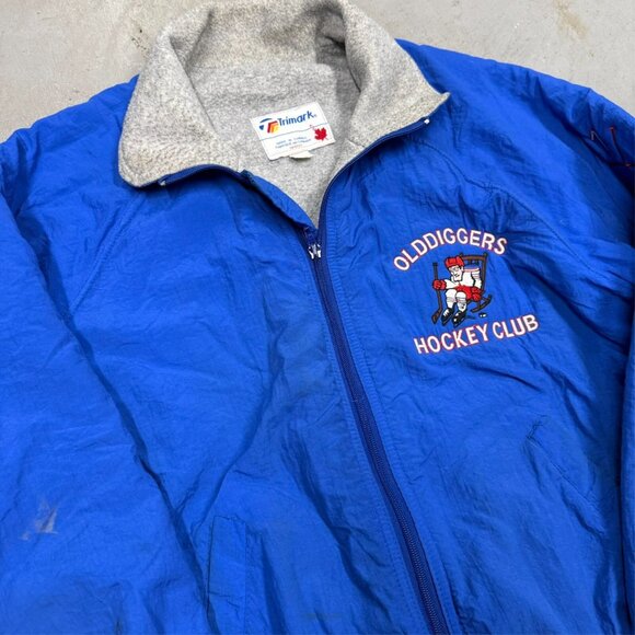 Vintage 1980s Old Diggers Hockey Club Embroidered Zip Up Jacket Large - Picture 2 of 8